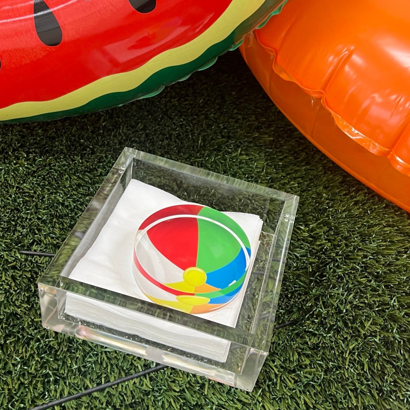Beach Ball Acrylic Cocktail Napkin Holder