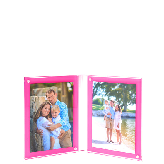 Pink Acrylic Large Double Bevel Frame