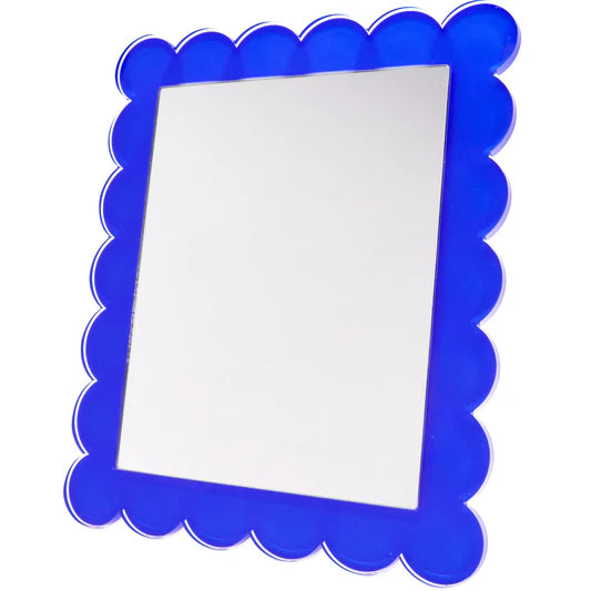SCALLOP MIRROR - 11 x 13 - BLUE