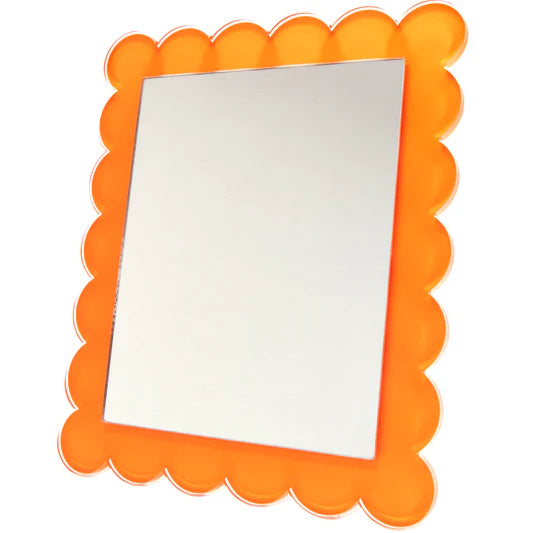 SCALLOP MIRROR -  11 x 13 - ORANGE