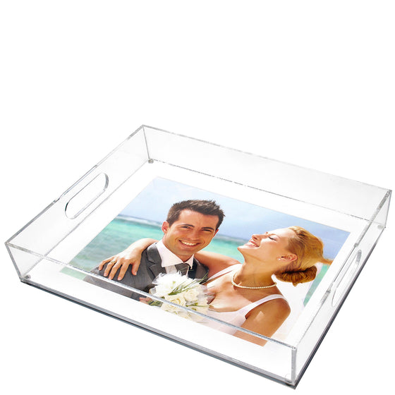 PHOTO TRAY - 13" x 16" WITH WHITE MAT FOR 11" X 14" PHOTO