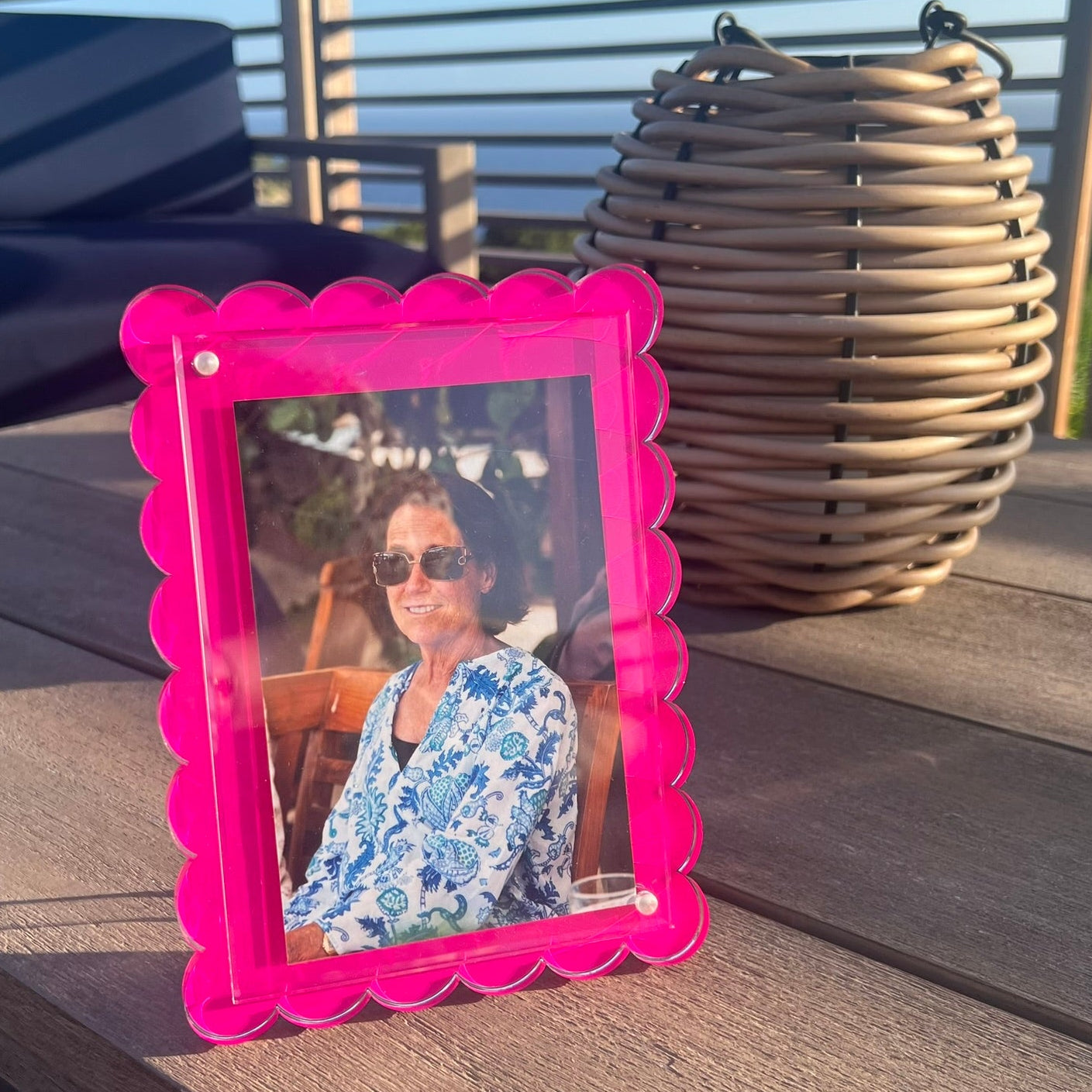 Pink Acrylic Scallop Frame