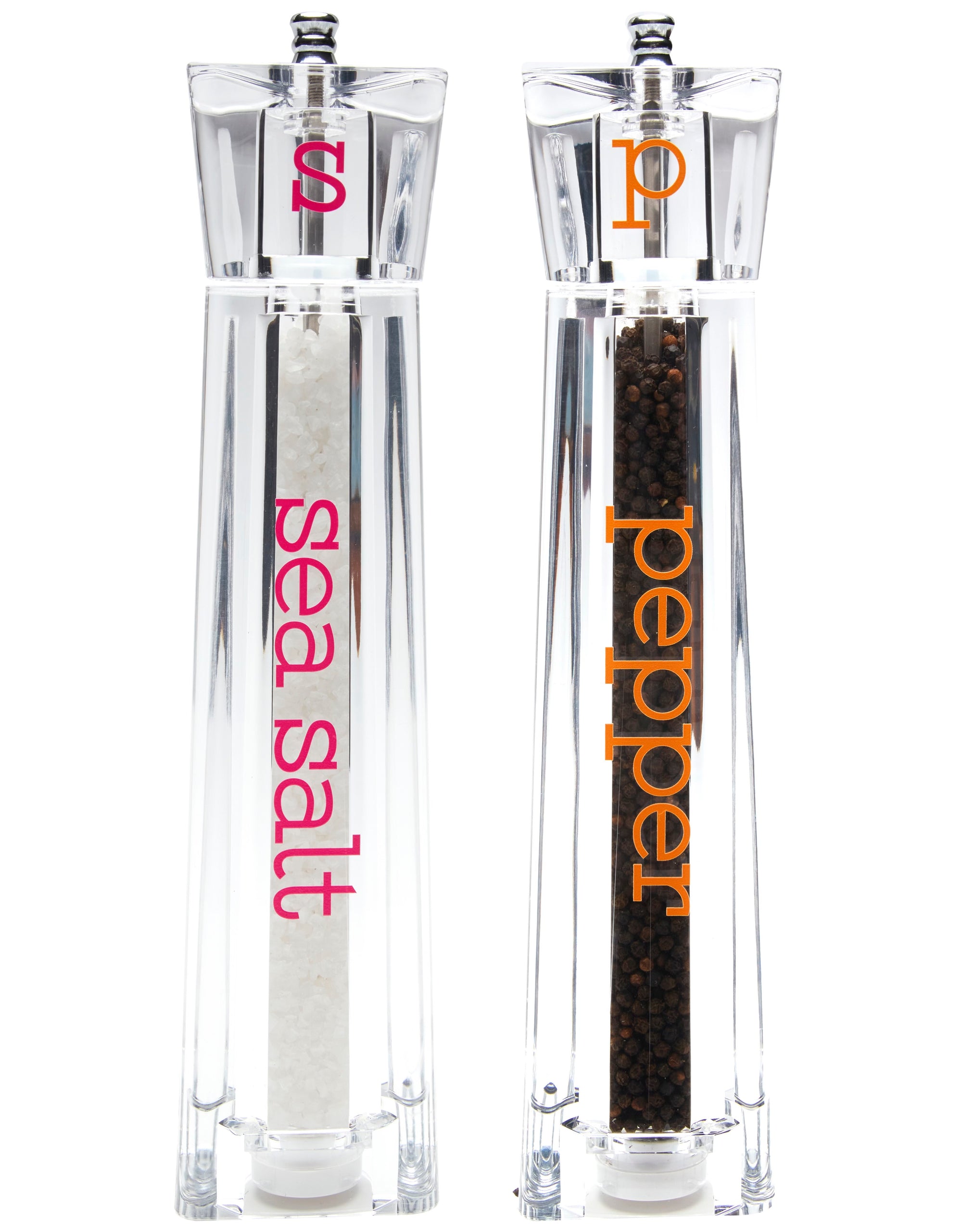 SALT + PEPPER SHAKERS - ORANGE / PINK