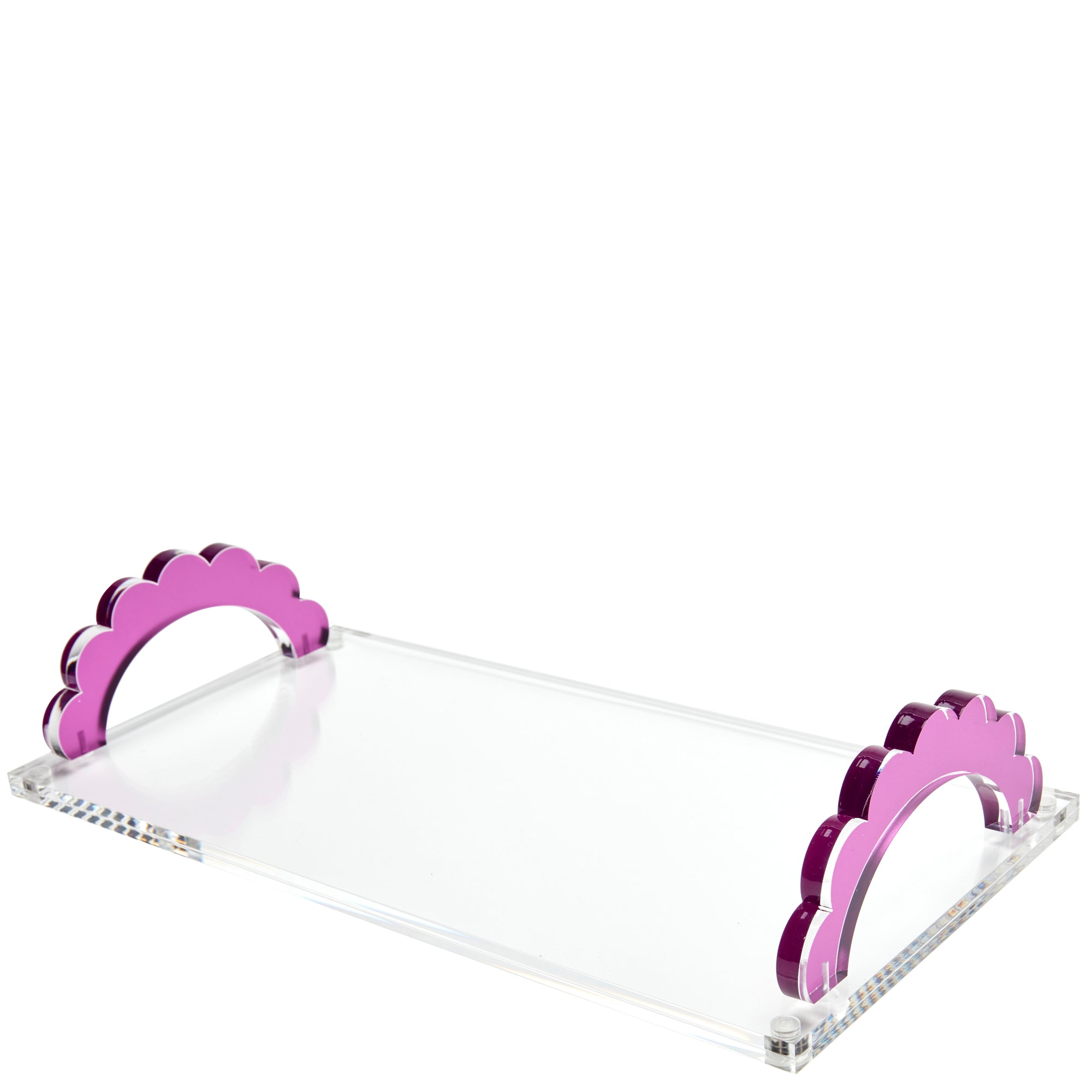 SCALLOP HANDLE PHOTO TRAY - AMETHYST