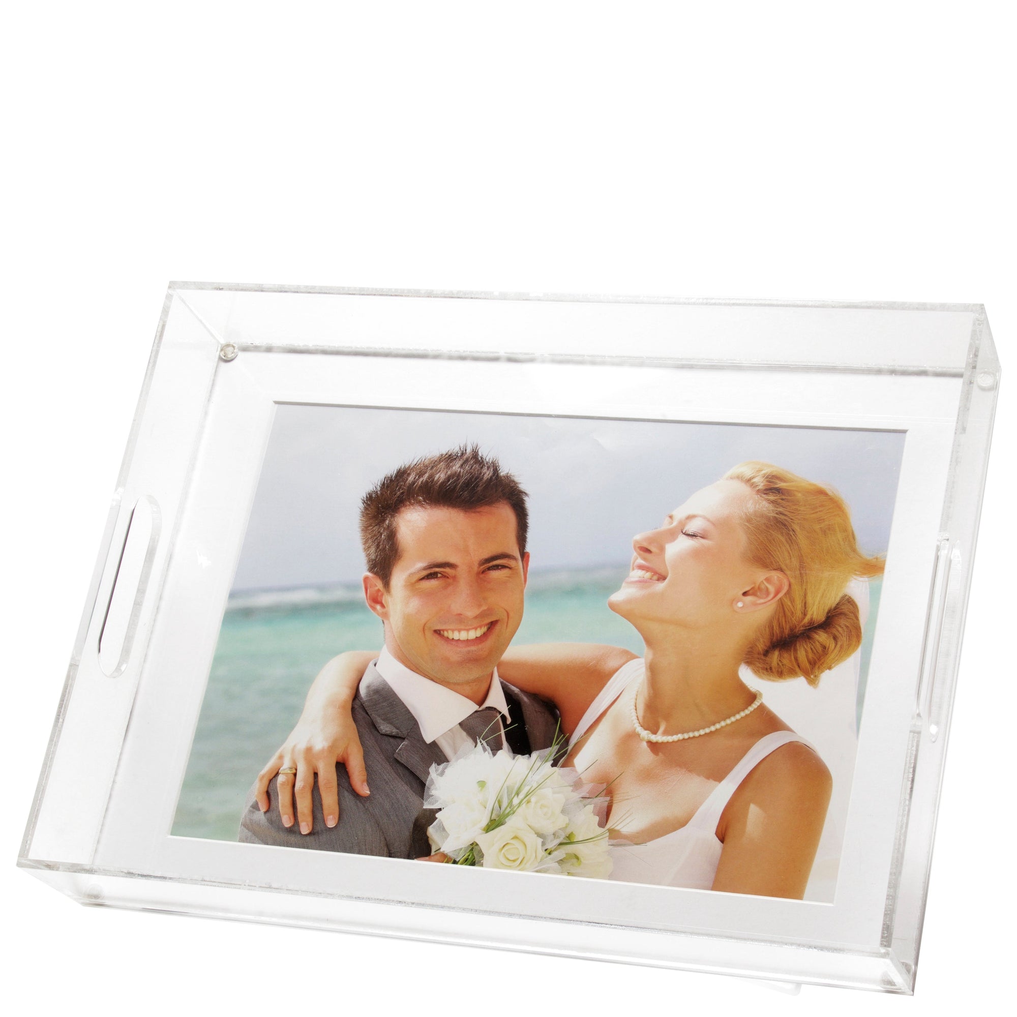 PHOTO TRAY - 13" x 16" WITH WHITE MAT FOR 11" X 14" PHOTO