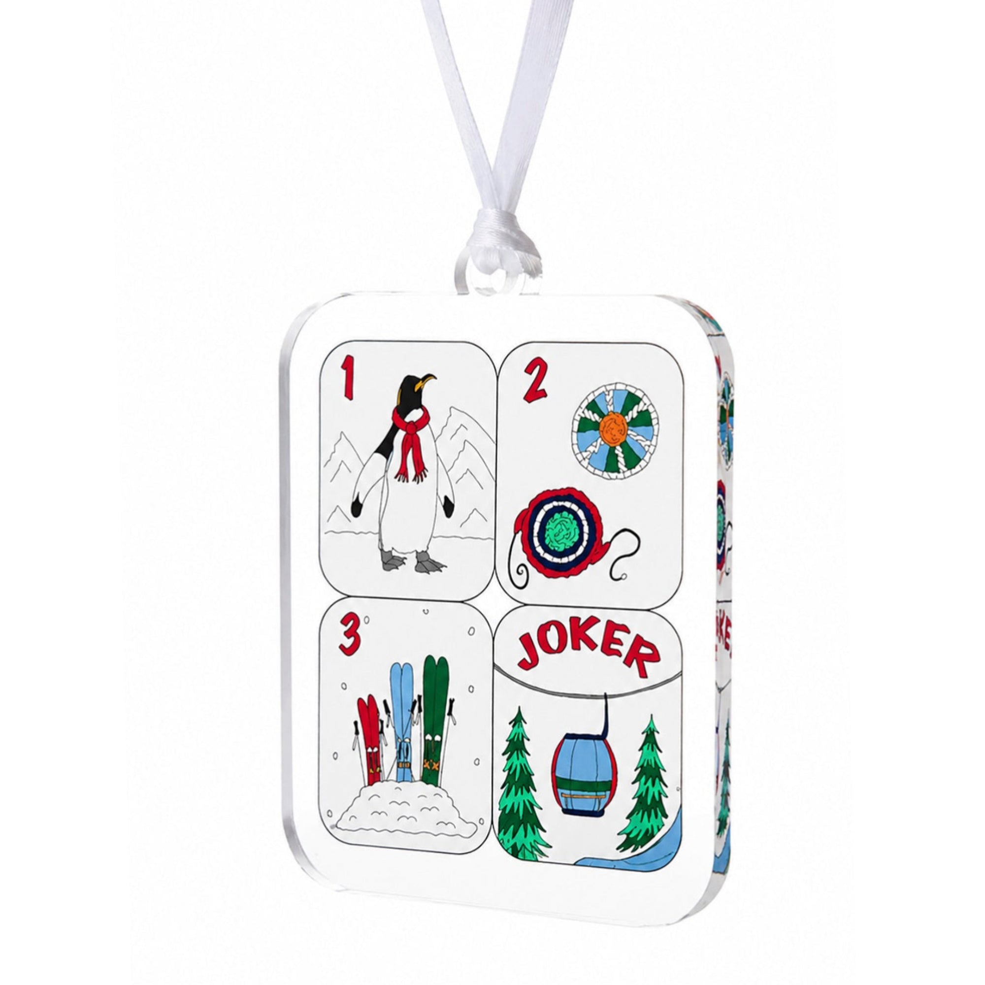 Winter Mahjong Tiles Acrylic Ornament