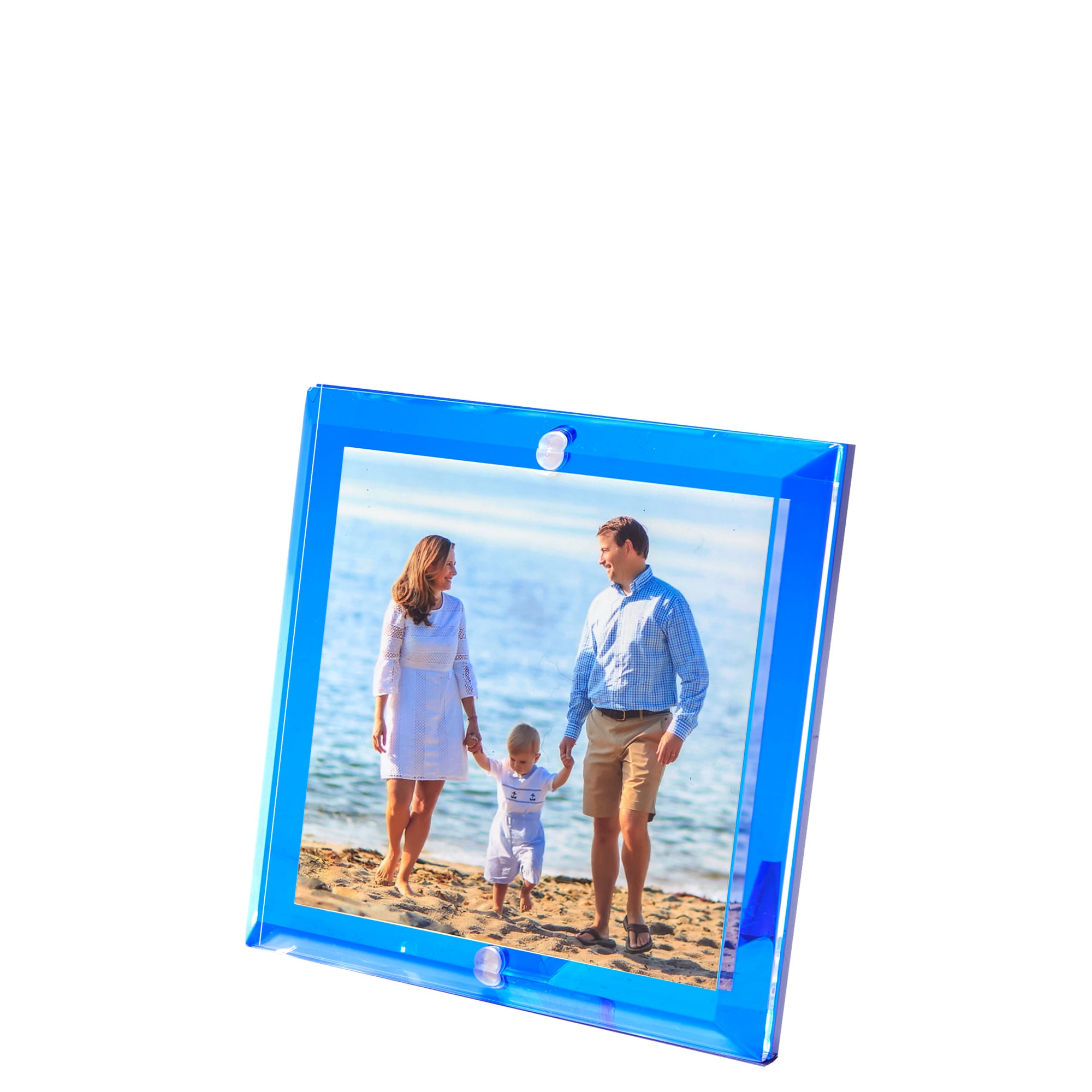 Seaglass Blue Acrylic 4" x 4" Beveled Frame
