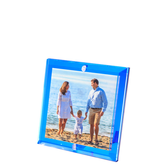 Seaglass Blue Acrylic 4" x 4" Beveled Frame