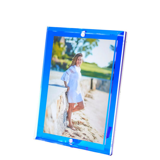 Seaglass Blue Acrylic 4" x 6" Beveled Frame