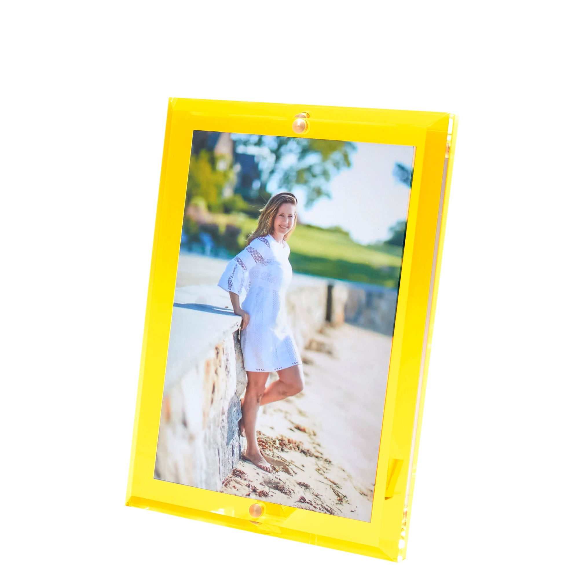 Transparent Yellow Acrylic 4" x 6" Beveled Frame