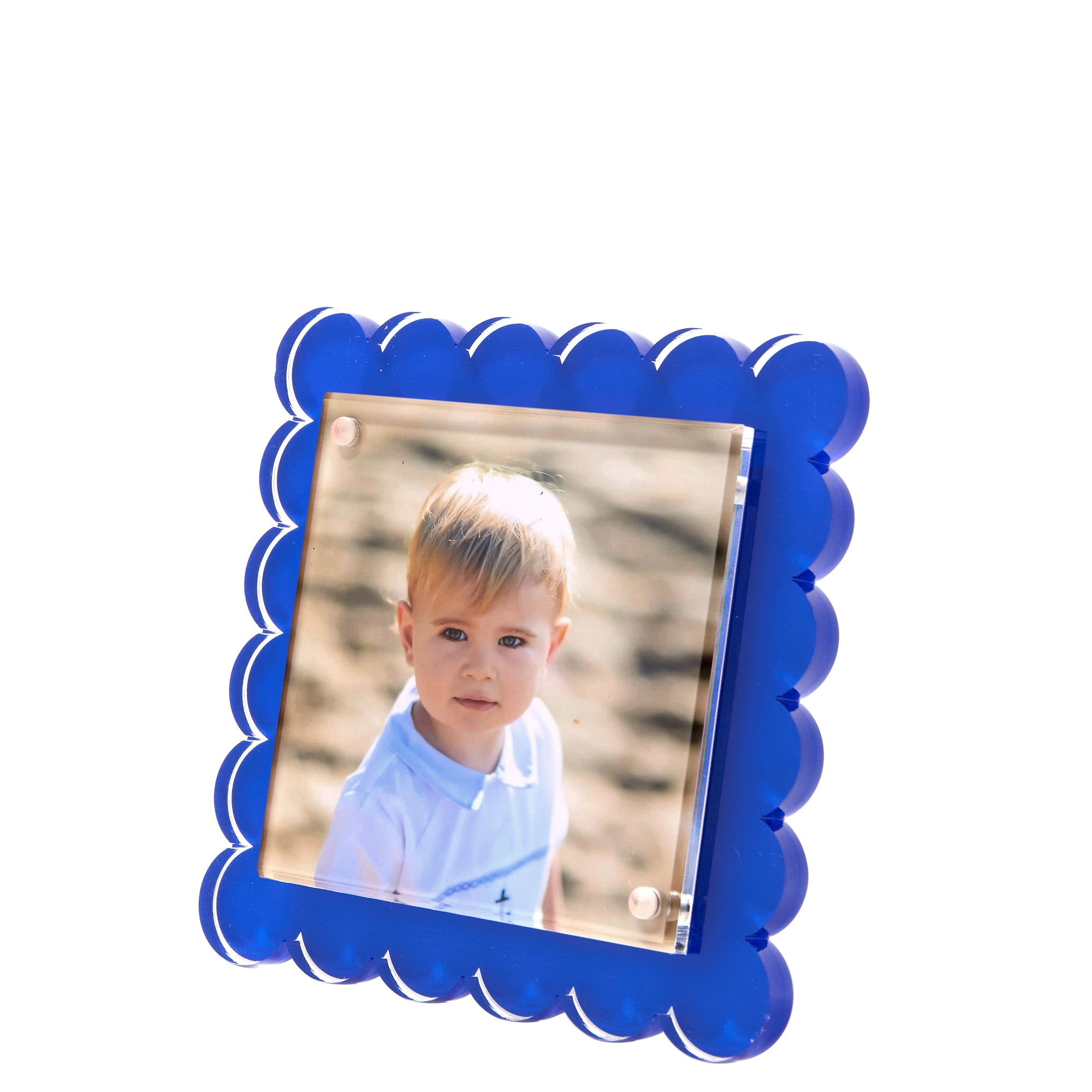 SQUARE SCALLOP FRAME - BLUE