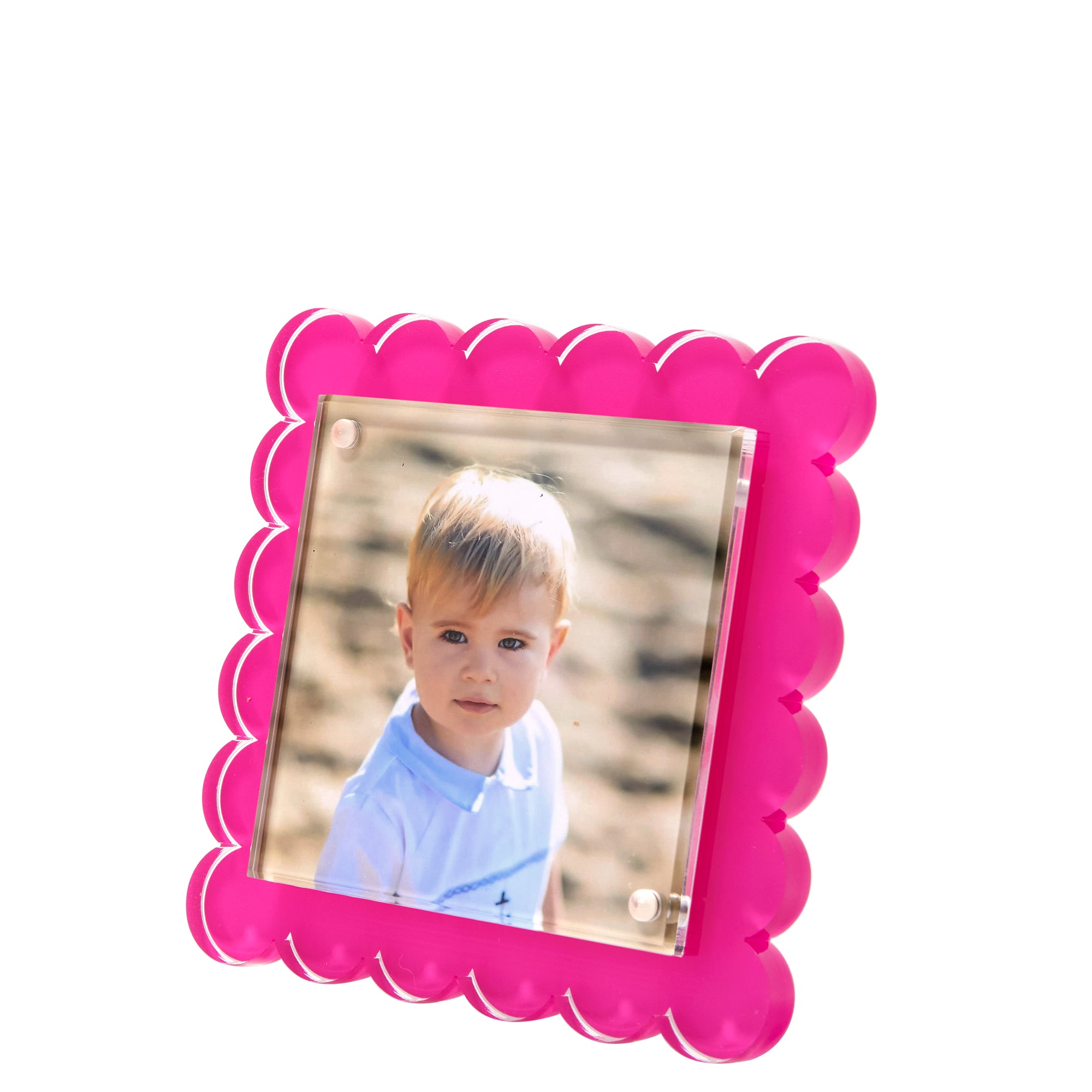 SQUARE SCALLOP FRAME - PINK