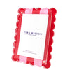 SCALLOP FRAME - PINK & RED STRIPE