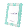 SCALLOP FRAME - PASTEL TURQUOISE & WHITE STRIPE