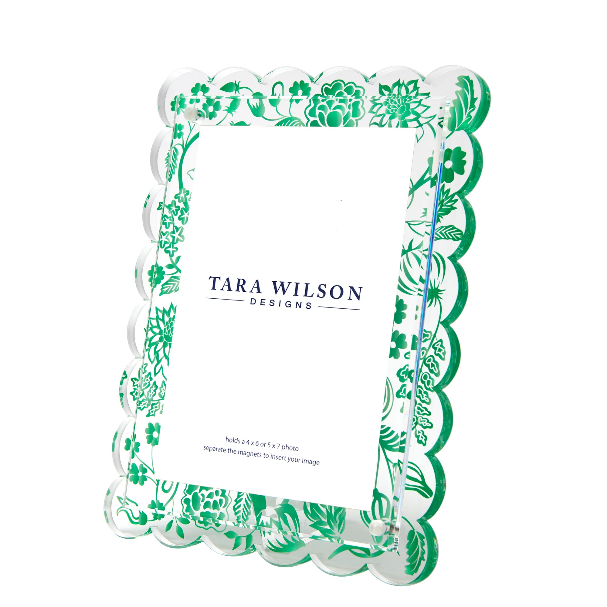 SCALLOP FRAME - GREEN TOILE