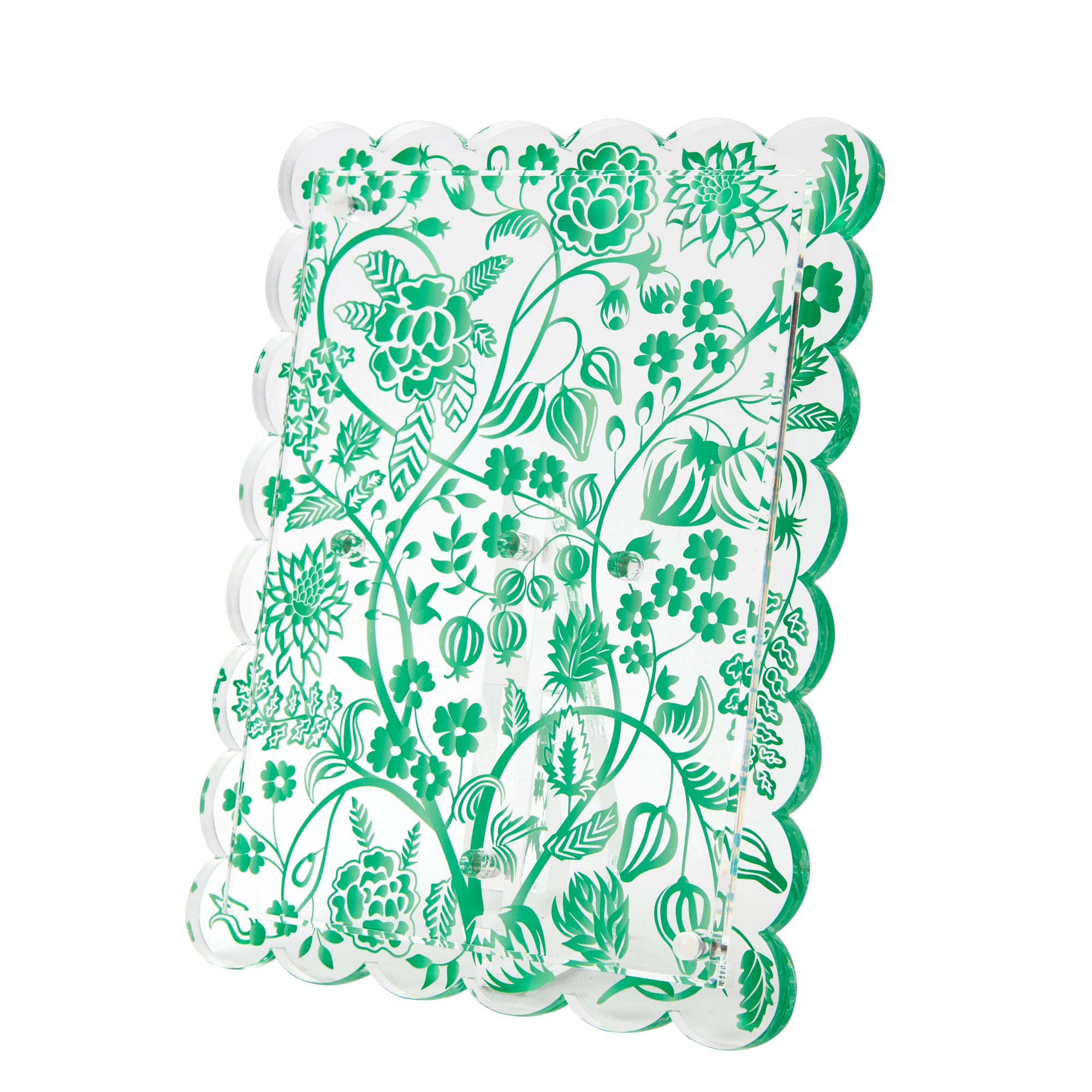 SCALLOP FRAME - GREEN TOILE