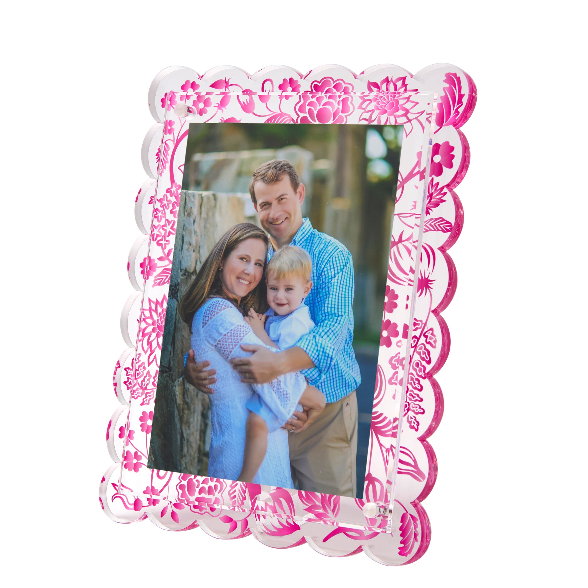 SCALLOP FRAME - PINK TOILE