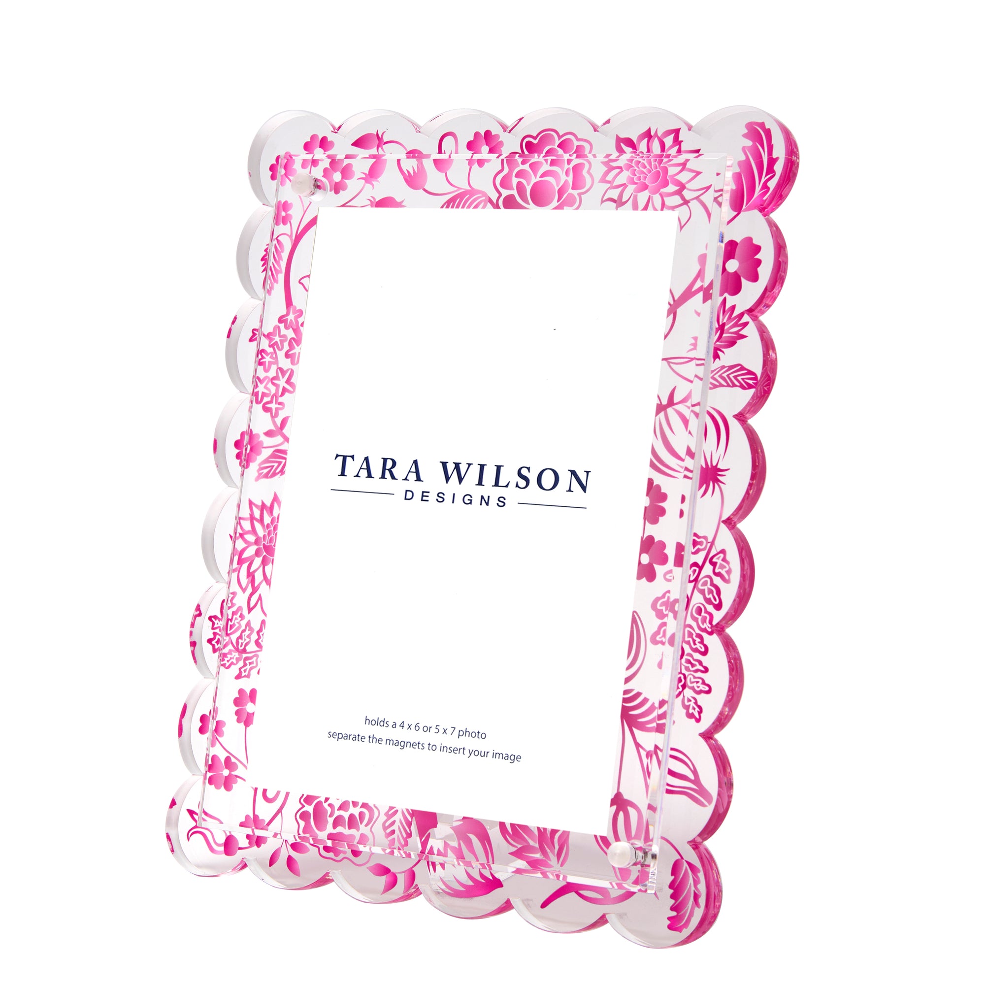 SCALLOP FRAME - PINK TOILE