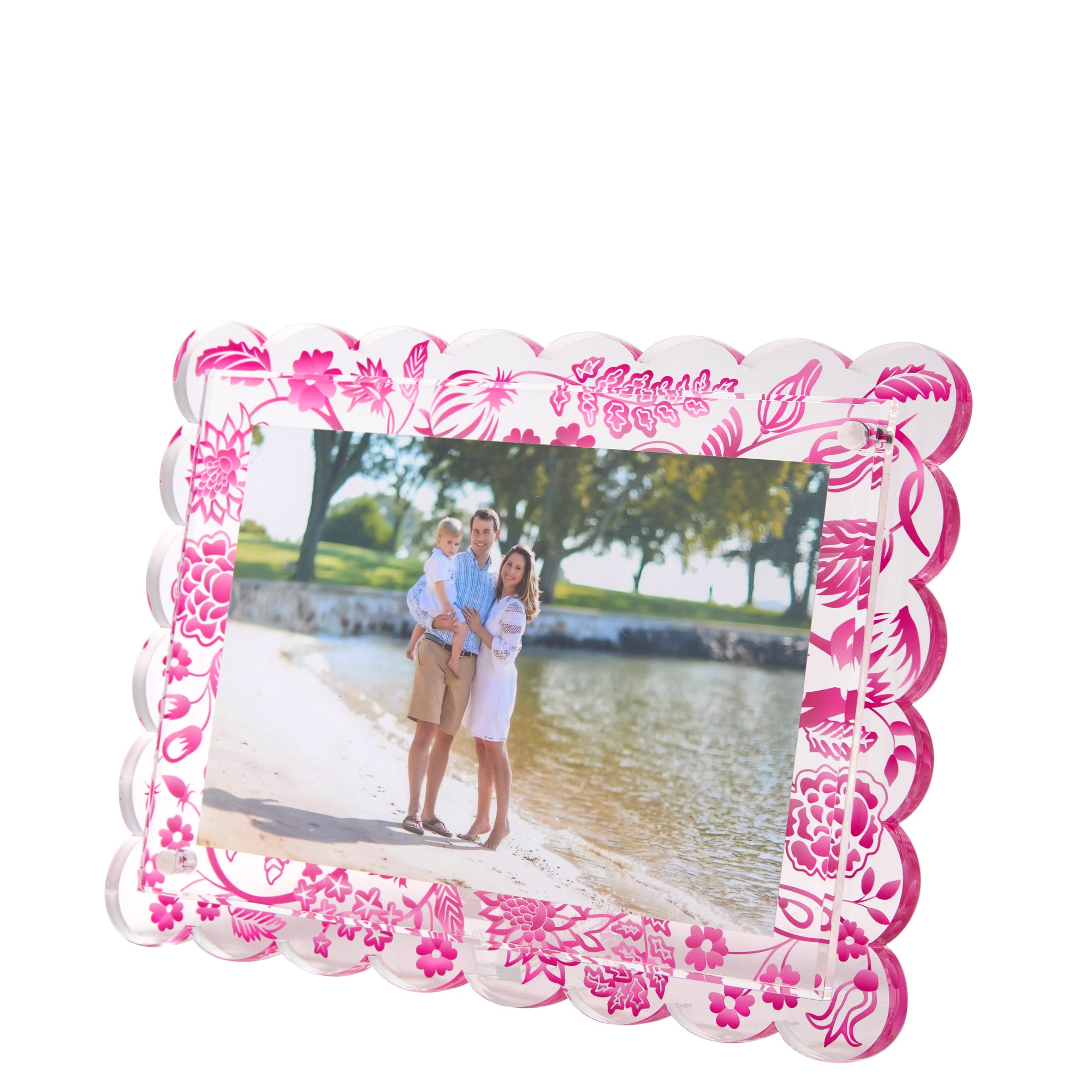 SCALLOP FRAME - PINK TOILE