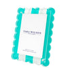 SCALLOP FRAME - TURQUOISE & WHITE STRIPE