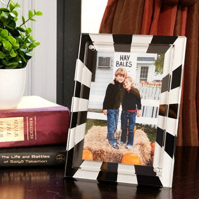 Black & White Acrylic Sunburst Frame