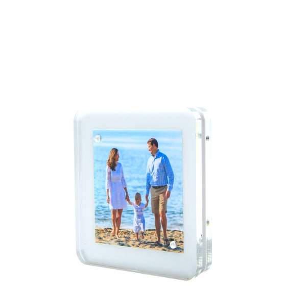 White Acrylic 4" x 4" Flip Frame