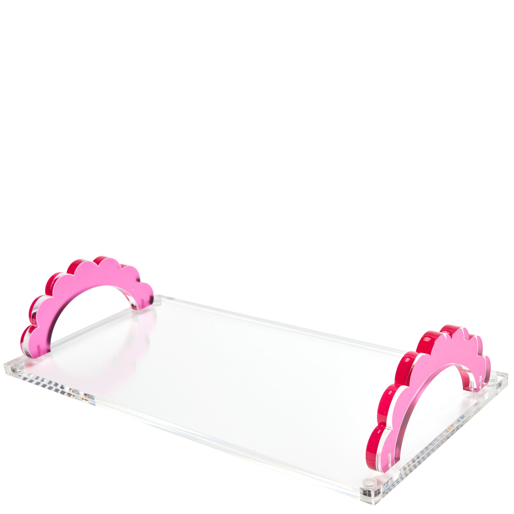 SCALLOP HANDLE PHOTO TRAY - ROSE
