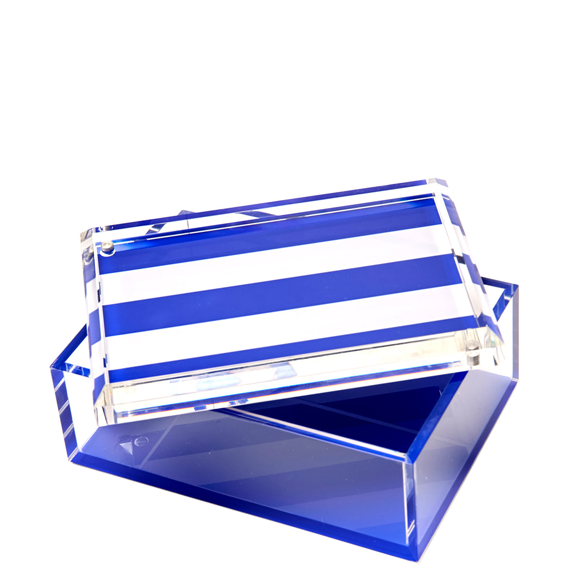 PHOTO BOX - 5" x 7"  BLUE & WHITE STRIPE