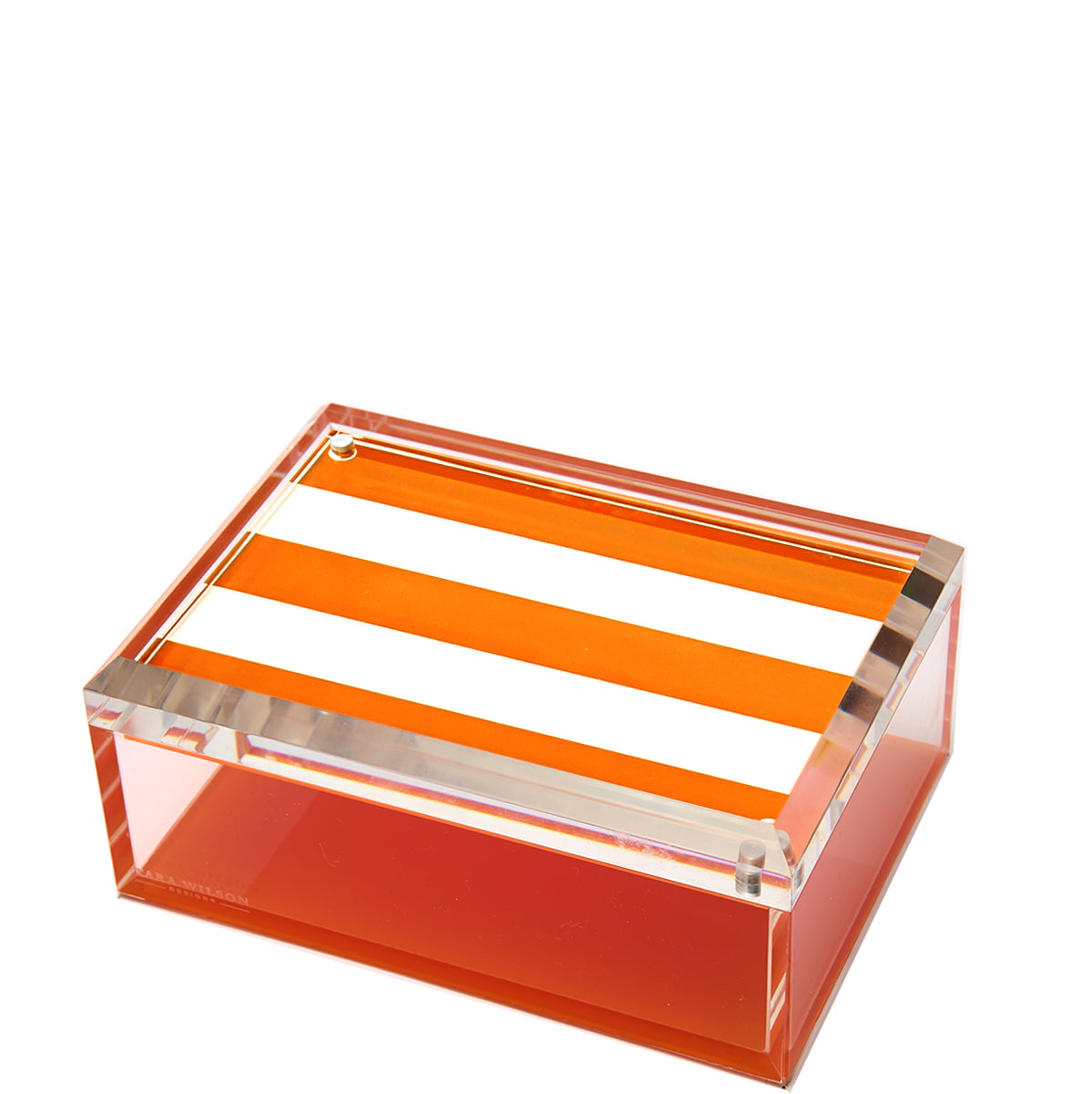 PHOTO BOX - 5" x 7" - ORANGE & WHITE STRIPE