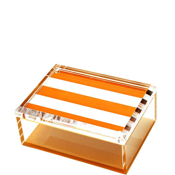 PHOTO BOX - 5" x 7" - ORANGE & WHITE STRIPE