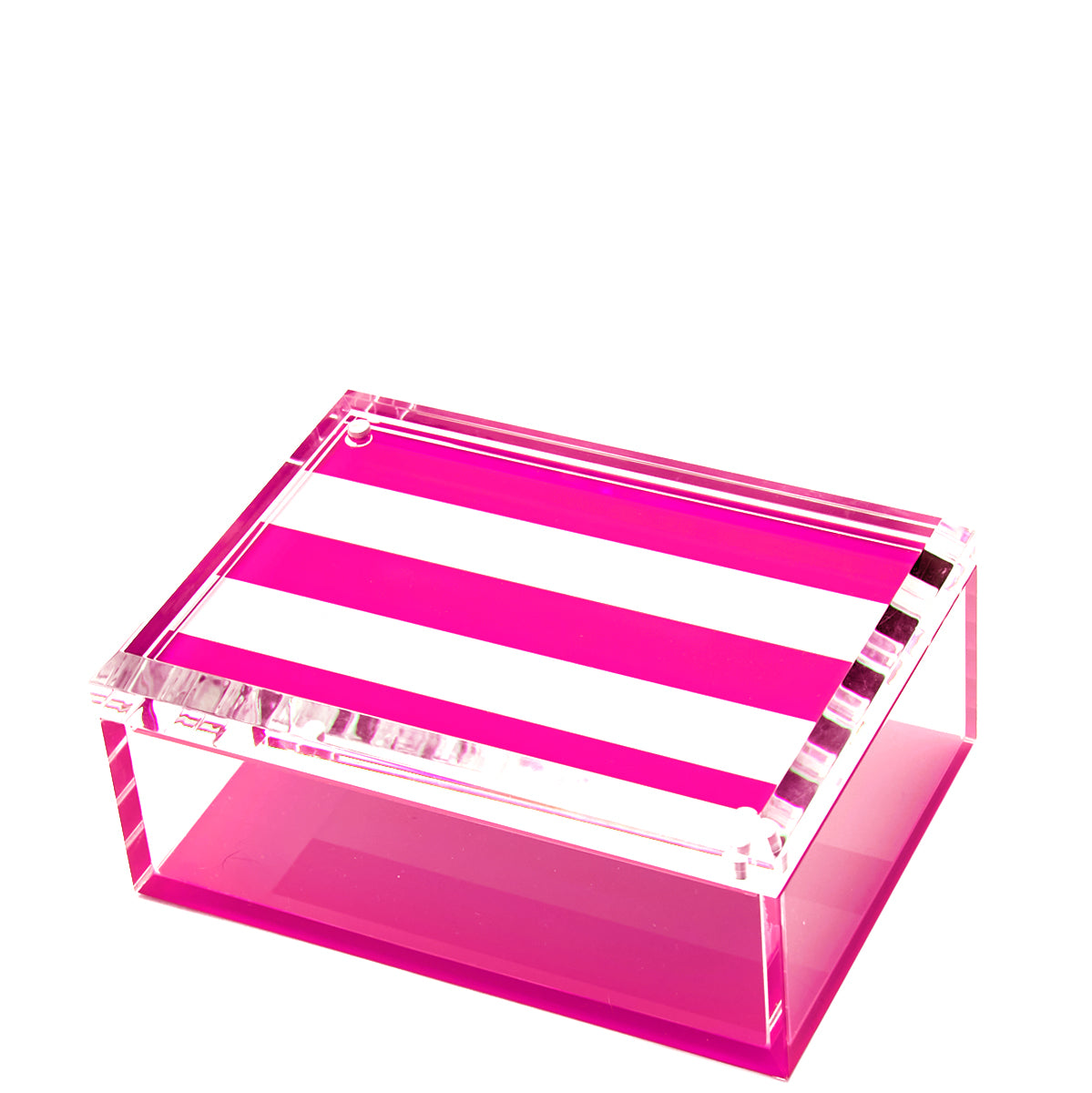 PHOTO BOX - 5" x 7"  PINK & WHITE STRIPE