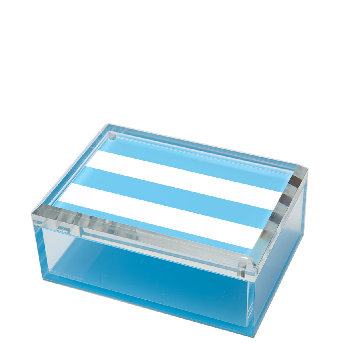 PHOTO BOX - 5" x 7"  PASTEL BLUE & WHITE STRIPE