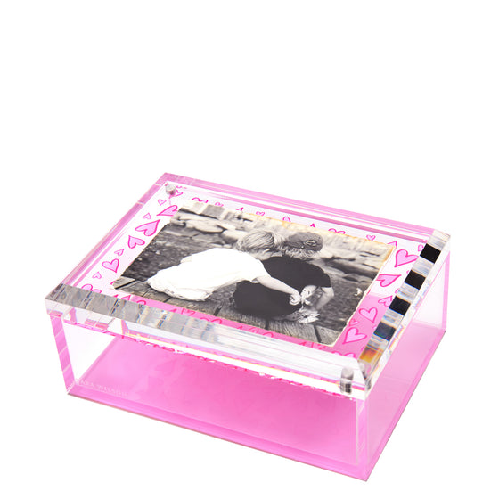 PHOTO BOX - 5" x 7" - PINK HEART