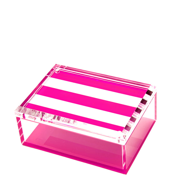 PHOTO BOX - 5" x 7"  PINK & WHITE STRIPE