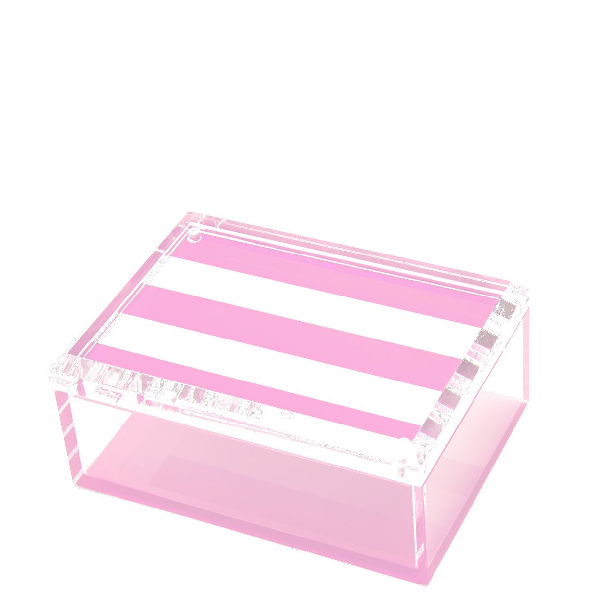 PHOTO BOX - 5" x 7"  PASTEL PINK & WHITE STRIPE