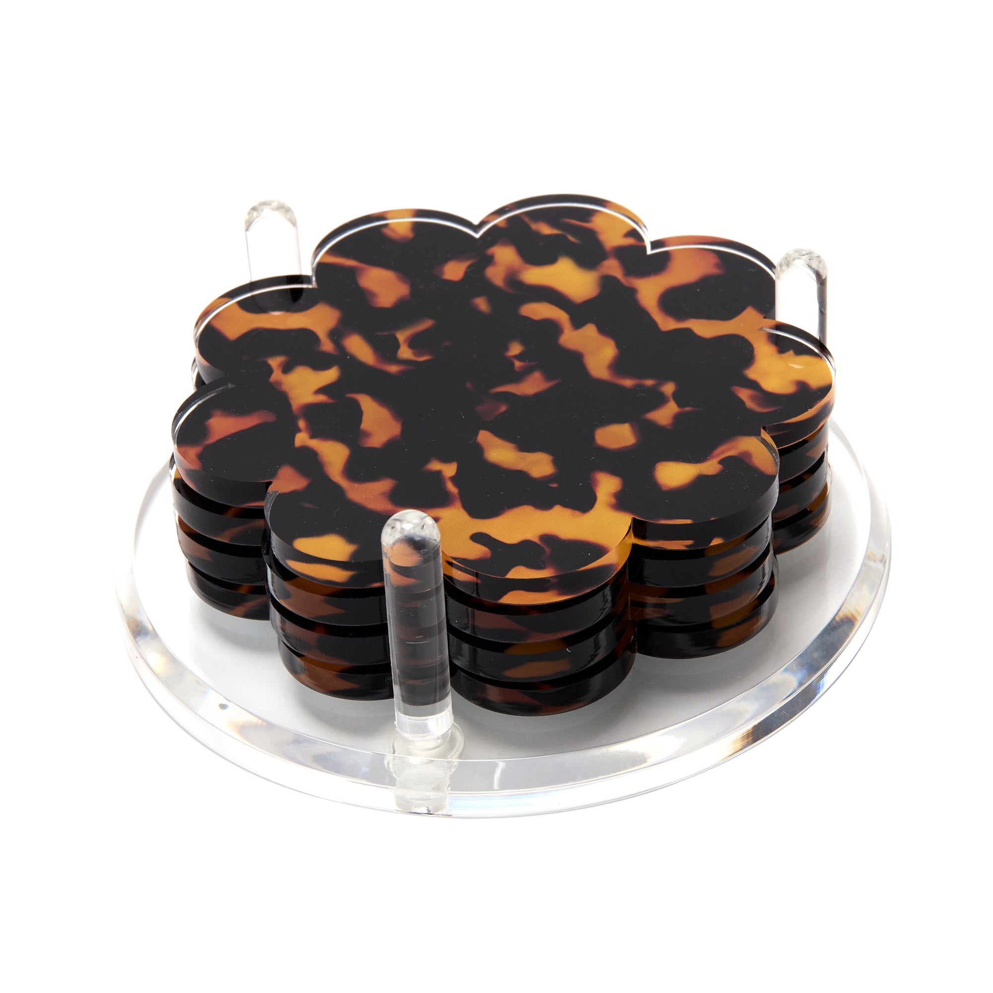 SCALLOP DRINK COASTERS - TORTOISE