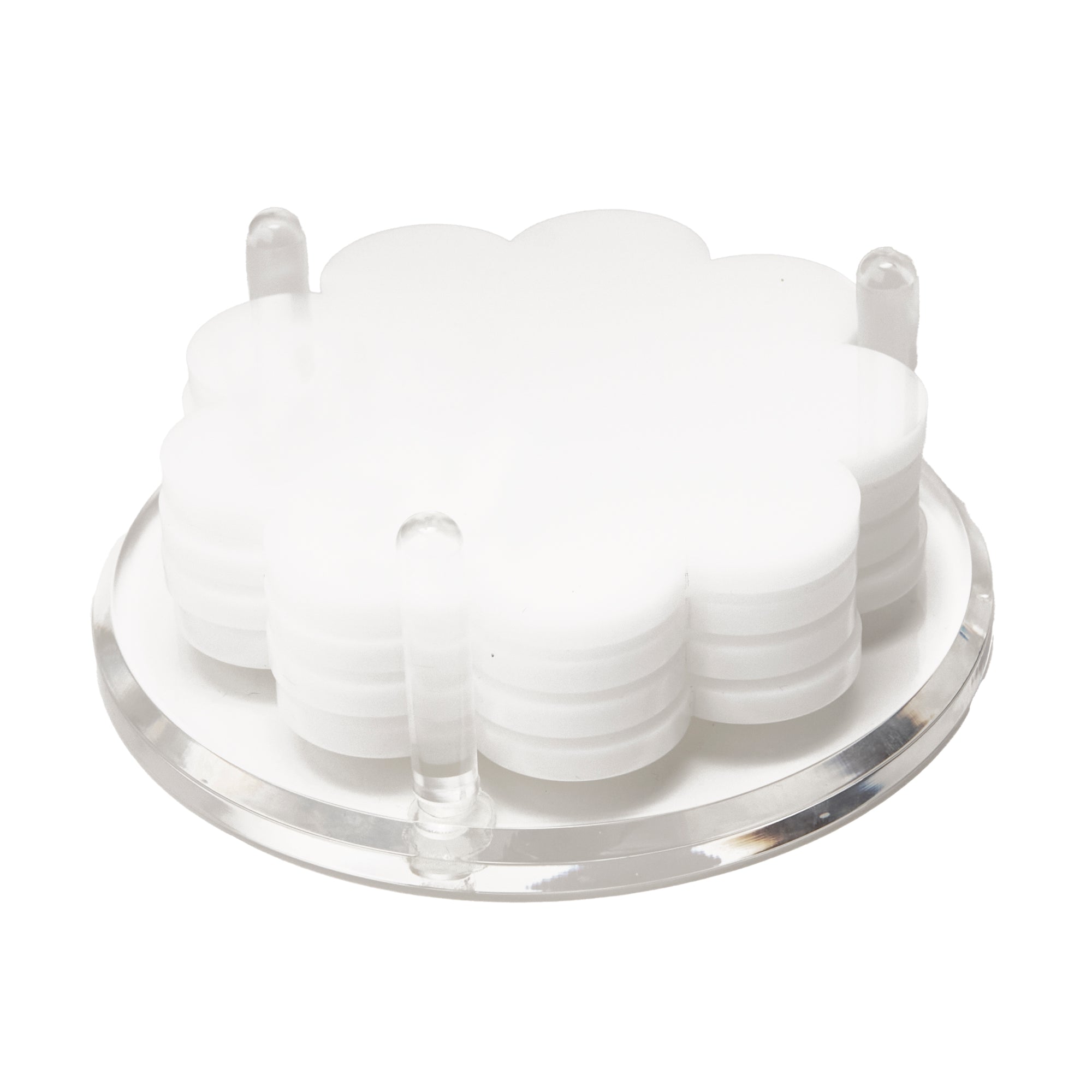 SCALLOP DRINK COASTERS - WHITE
