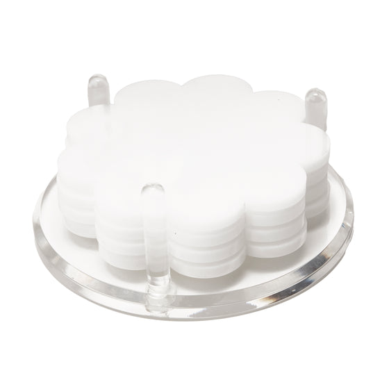 SCALLOP DRINK COASTERS - WHITE