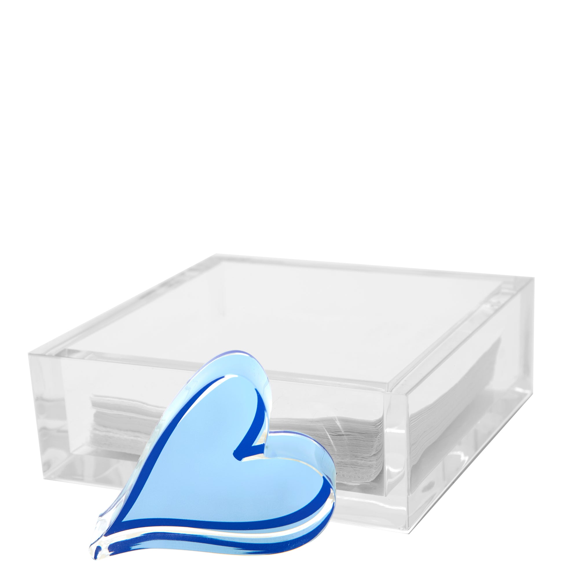 COCKTAIL NAPKIN HOLDER- BLUE HEART