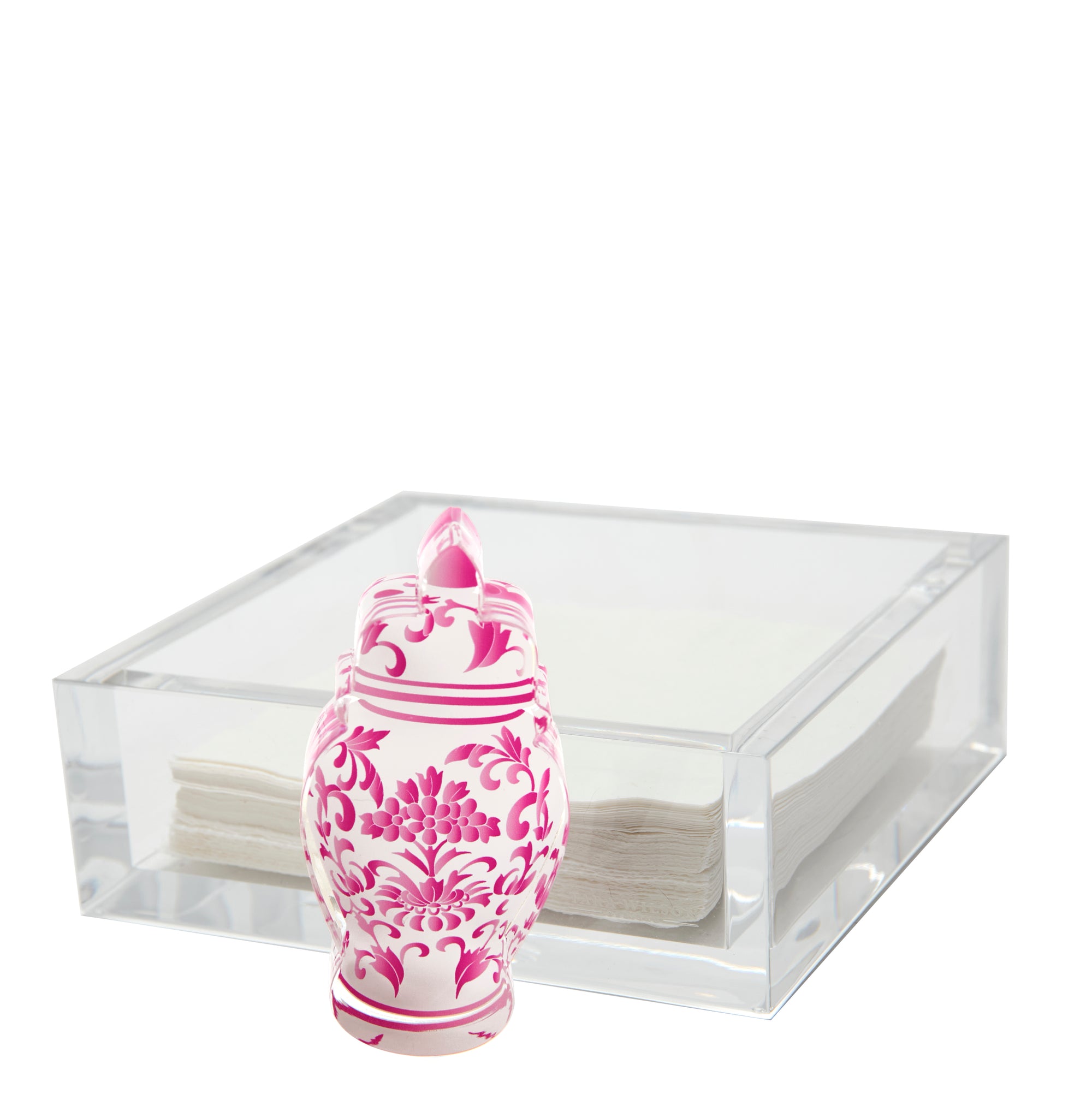 COCKTAIL NAPKIN HOLDER - PINK GINGER JAR