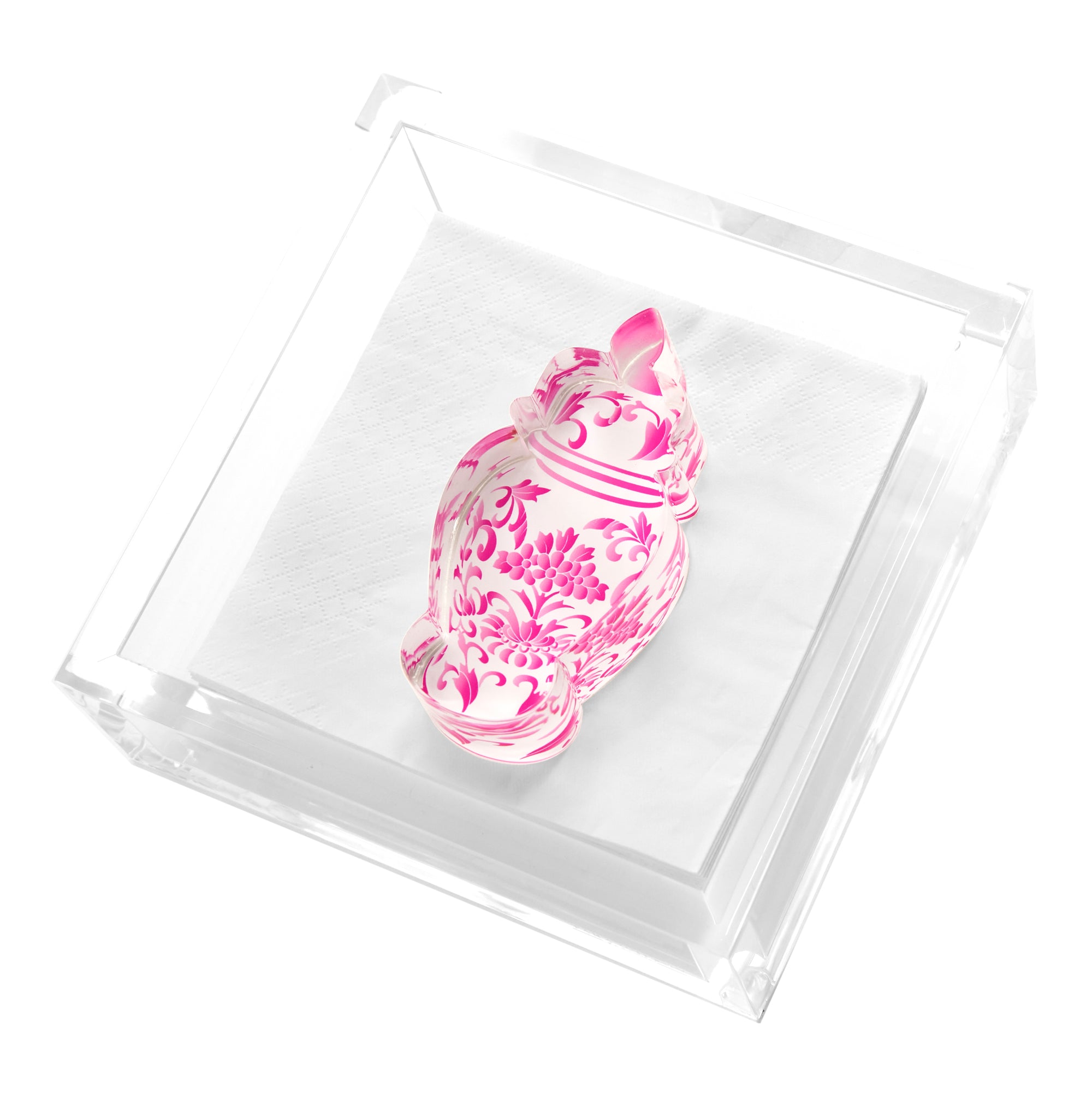 COCKTAIL NAPKIN HOLDER - PINK GINGER JAR