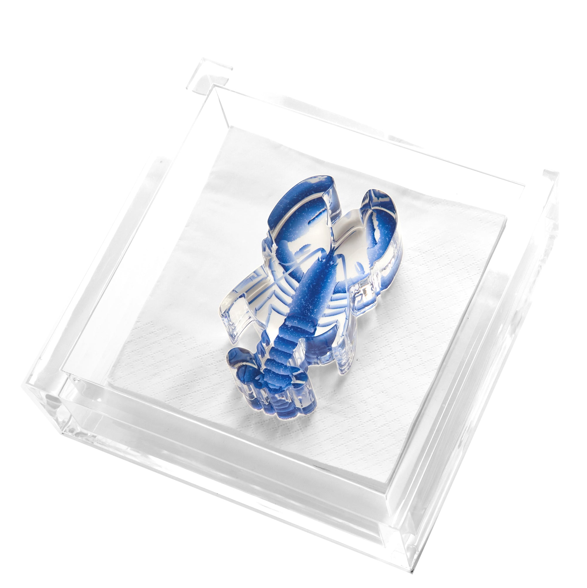 COCKTAIL NAPKIN HOLDER - BLUE LOBSTER