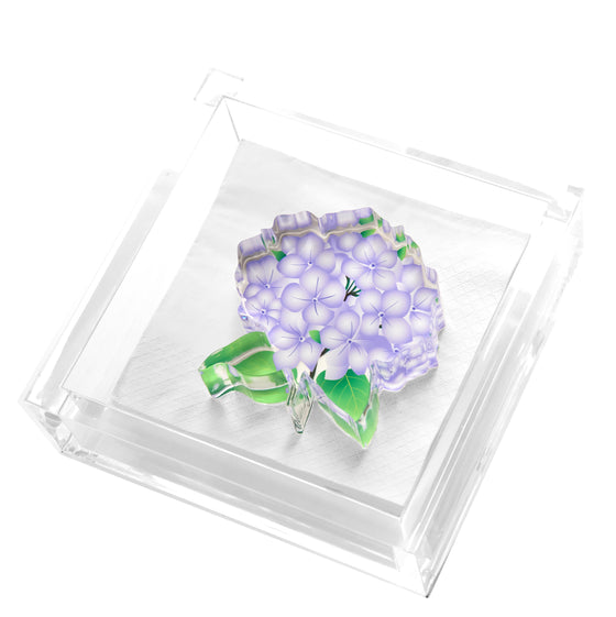 COCKTAIL NAPKIN HOLDER - HYDRANGEA