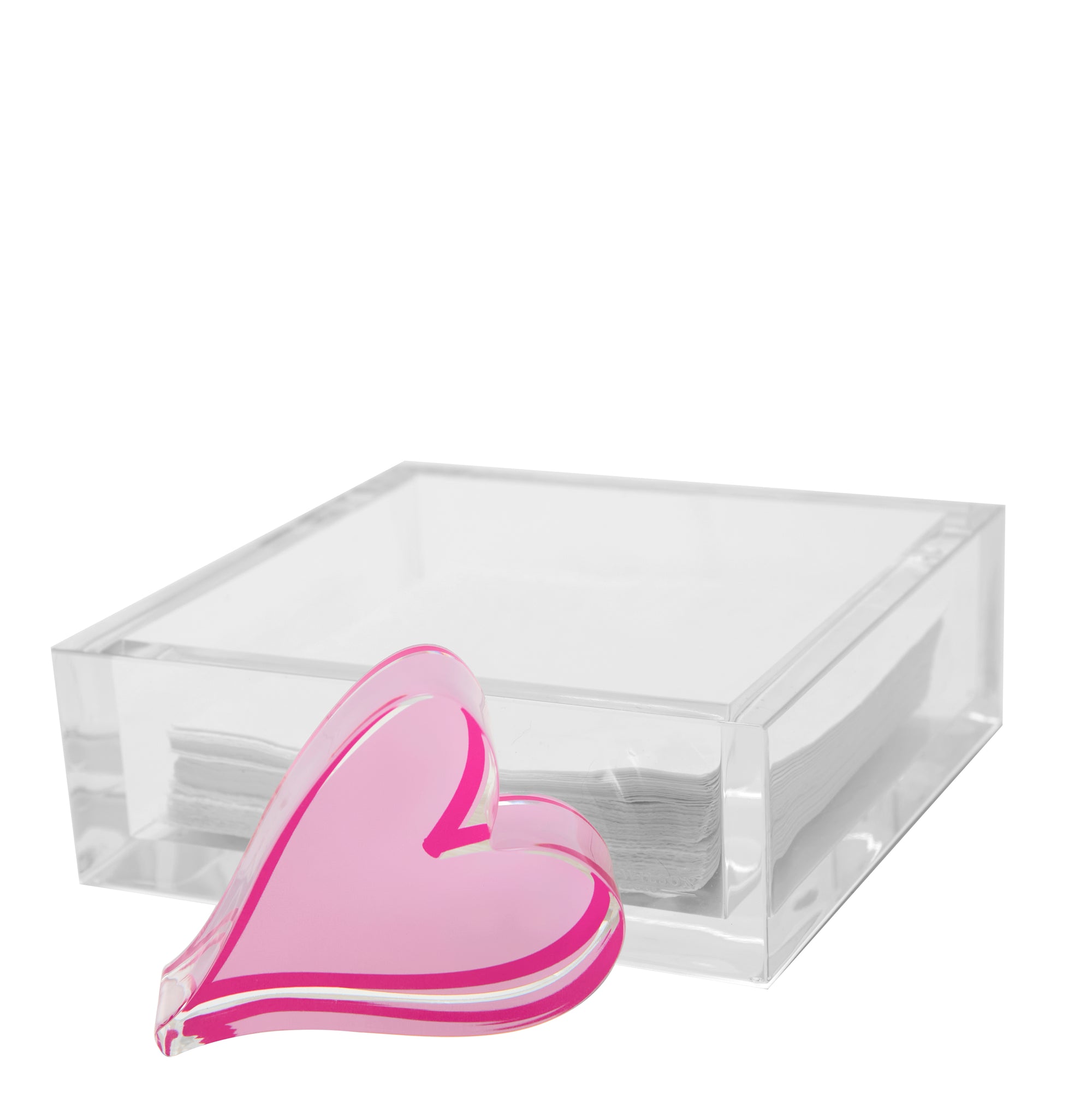 COCKTAIL NAPKIN HOLDER- PINK HEART