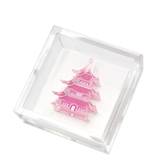 COCKTAIL NAPKIN HOLDER - PINK PAGODA