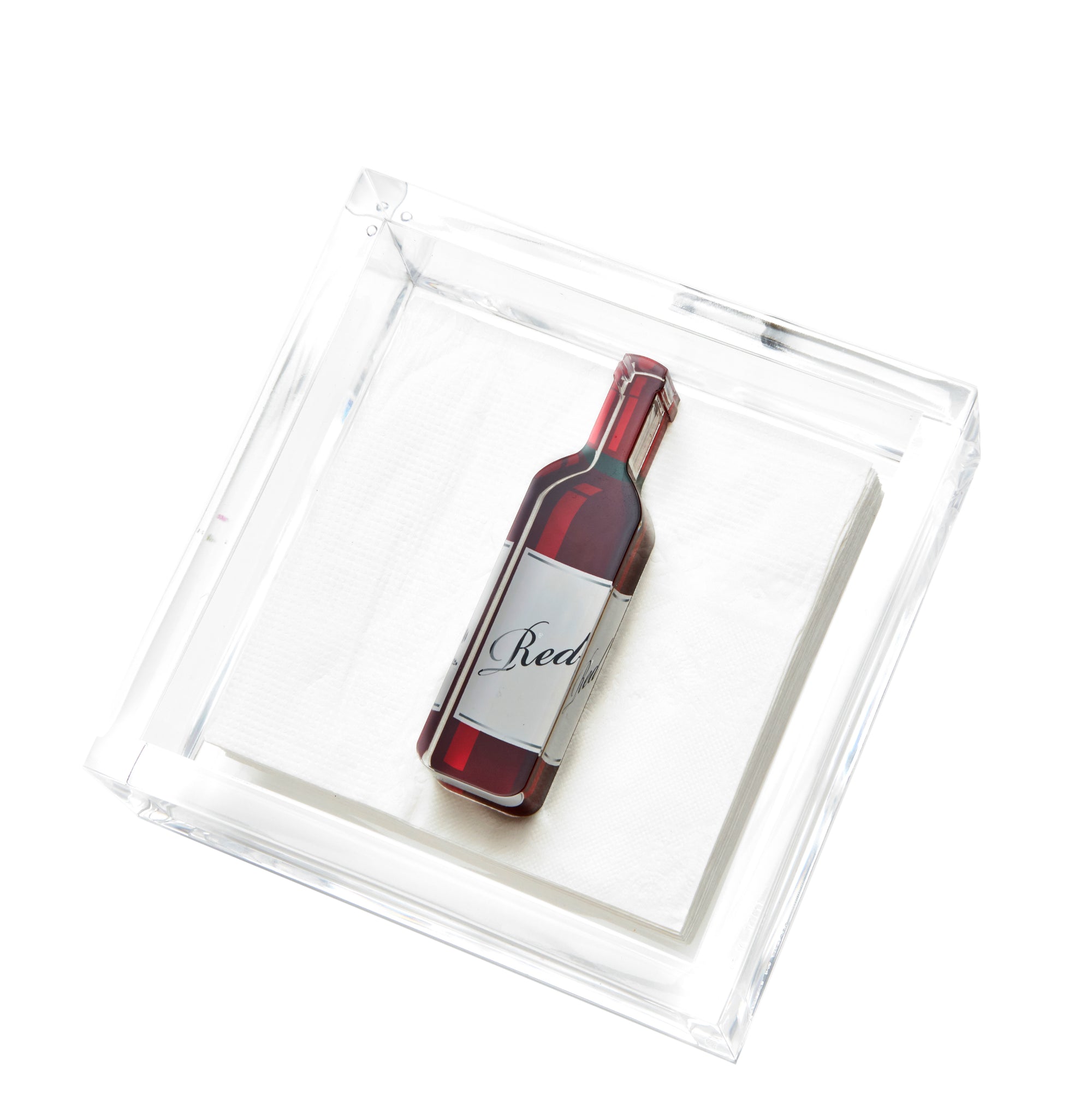 COCKTAIL NAPKIN HOLDER - RED WINE BOTTLE