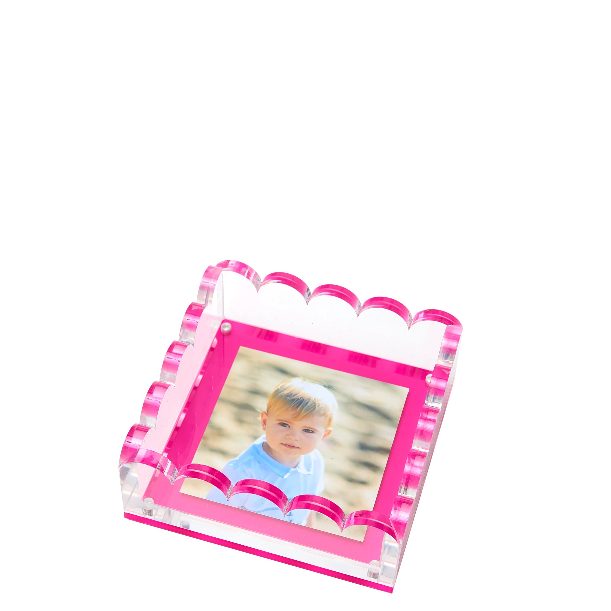 SCALLOP PHOTO TRAY - SMALL - PINK