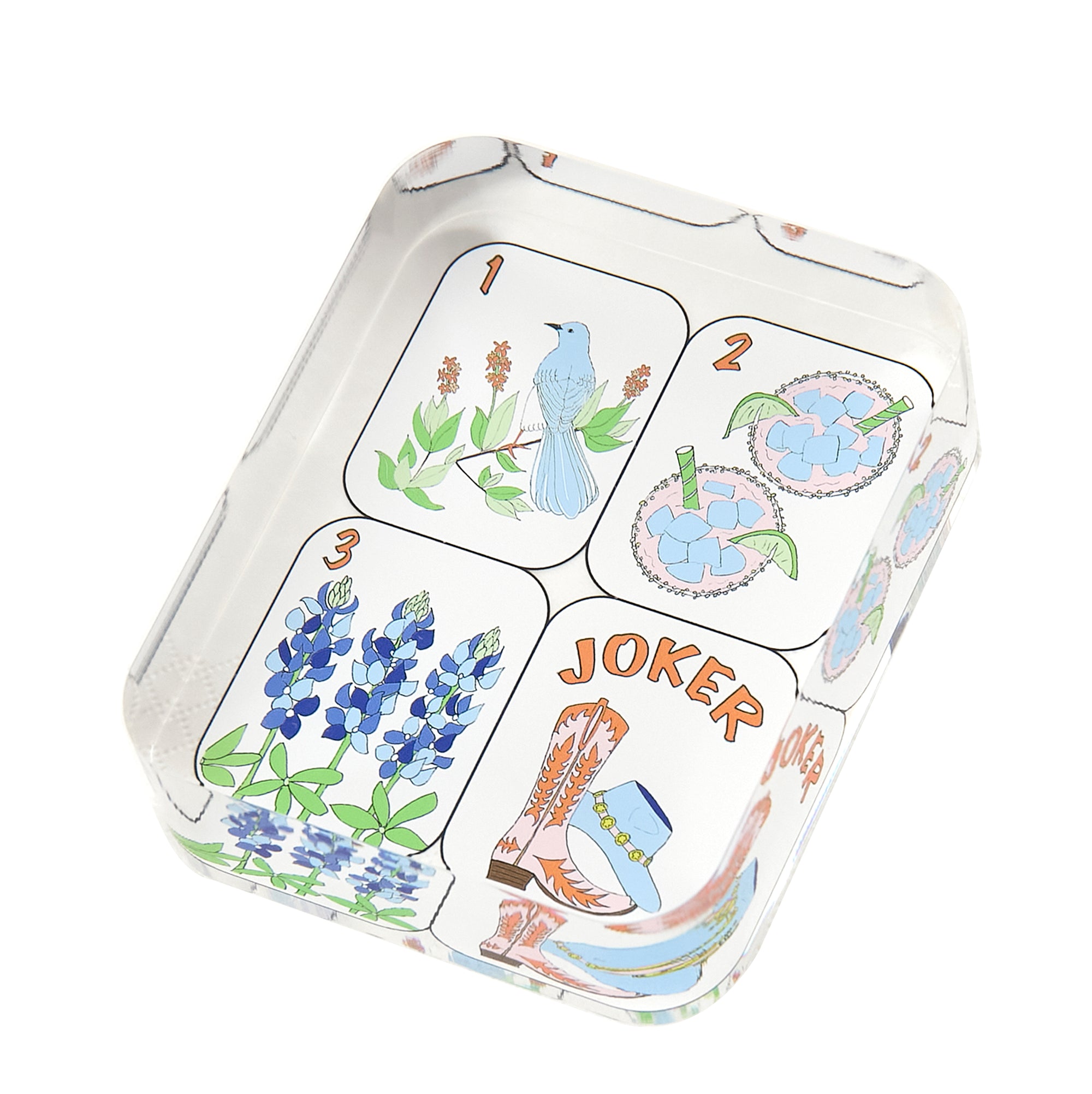 Texas Mahjong Tiles Acrylic Napkin Weight