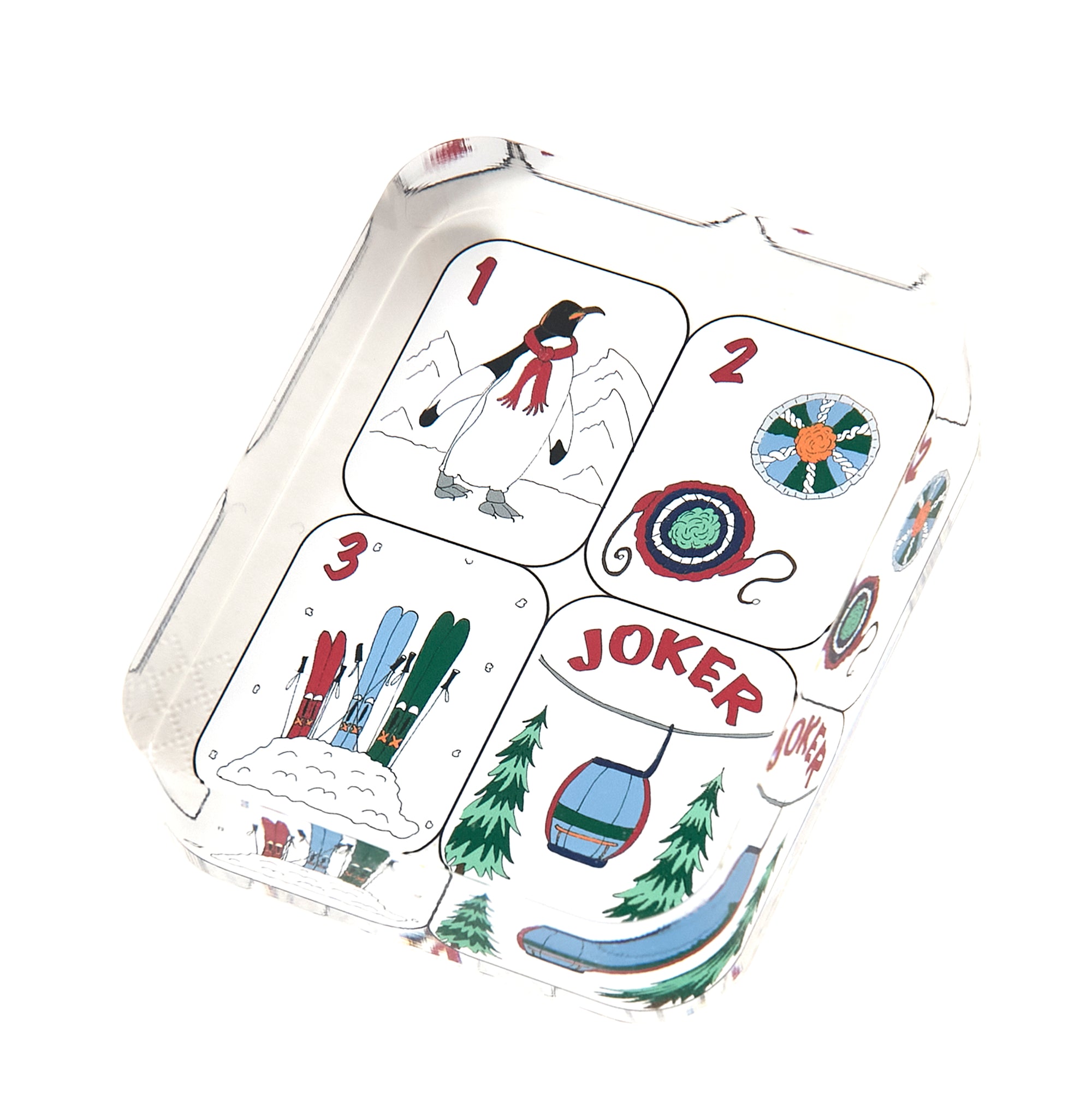 Winter Mahjong Tiles Acrylic Napkin Weight