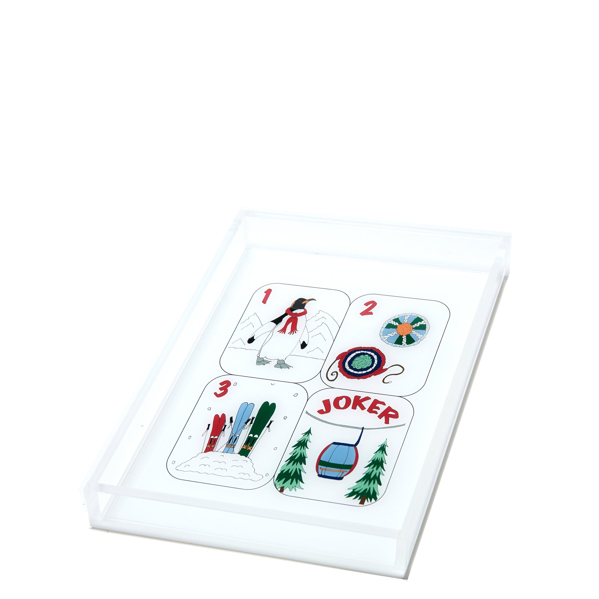 Winter Mahjong Tiles Acrylic Tray